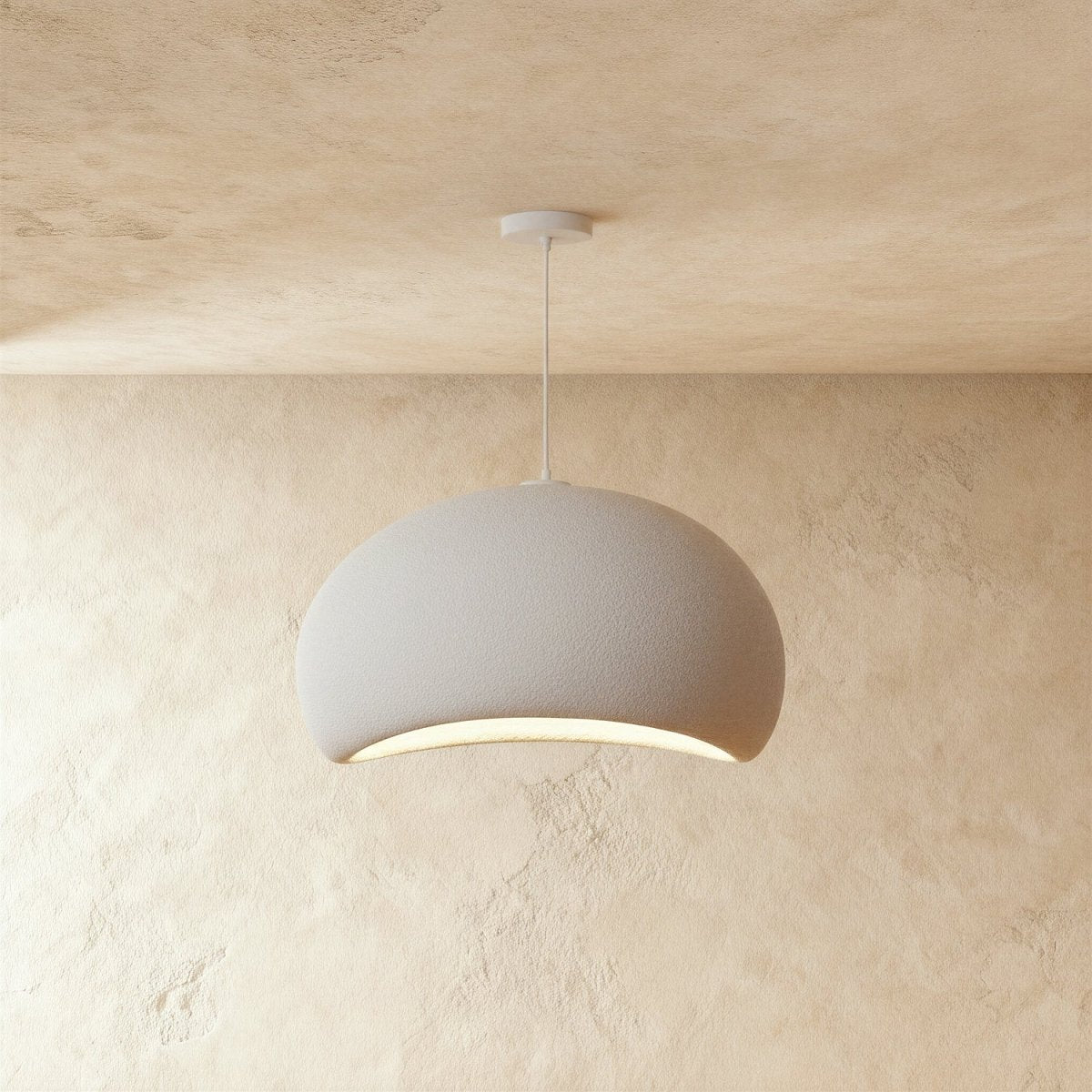Minimalist Dome Pendant Light with Textured Shade