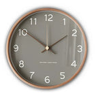 Silent Wooden Wall Clock with Minimalist Dial for Living Room