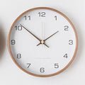 Silent Wooden Wall Clock with Minimalist Dial for Living Room