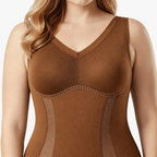 Seamless Full Body Shaping Bodysuit with Wire-Free Bust and Snap Crotch