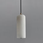 Slim Alabaster Cylinder Pendant Light with Solid Brass Canopy for Kitchen Island
