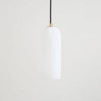 Slim Alabaster Cylinder Pendant Light with Solid Brass Canopy for Kitchen Island