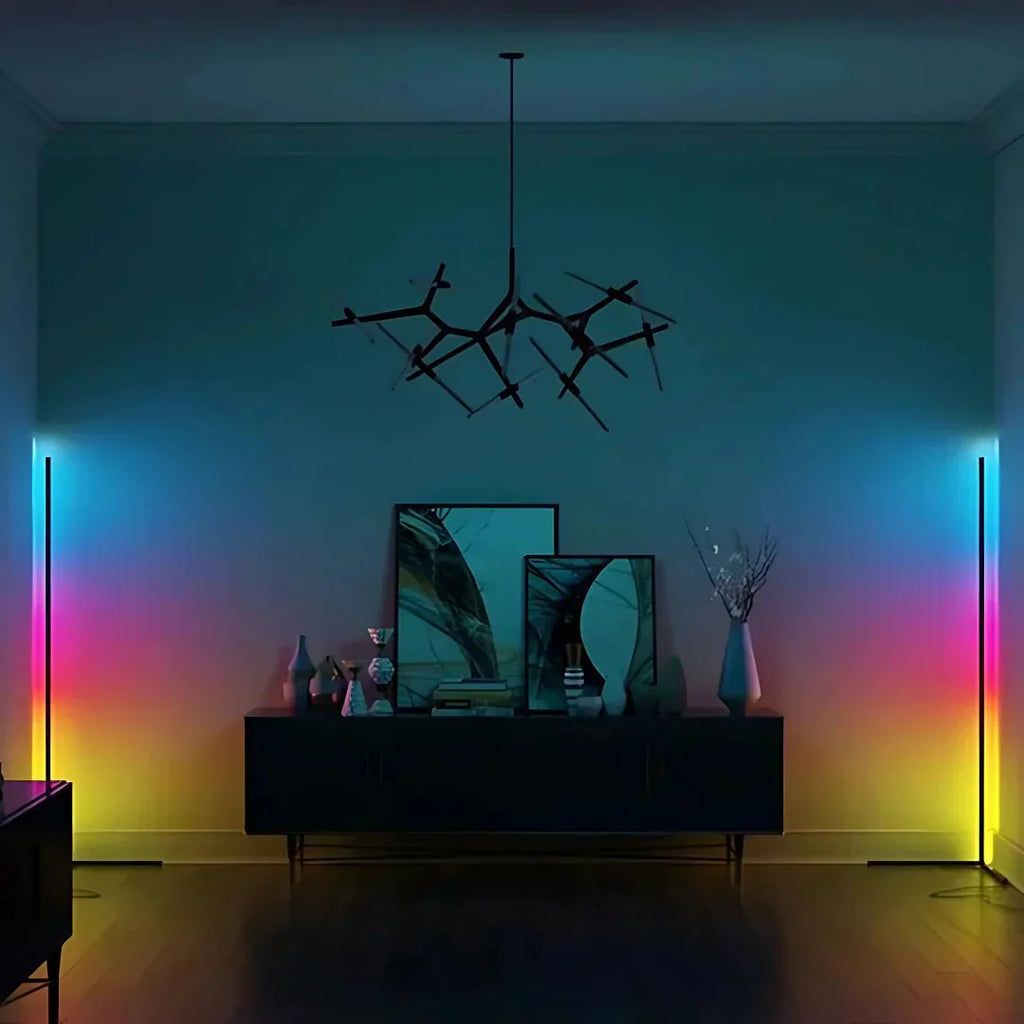 RGB Corner LED Light Floor Lamp with Remote Control