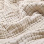 Soft Cotton Muslin Throw Blanket with Breathable Crinkle Texture for Sofa