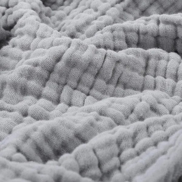 Soft Cotton Muslin Throw Blanket with Breathable Crinkle Texture for Sofa