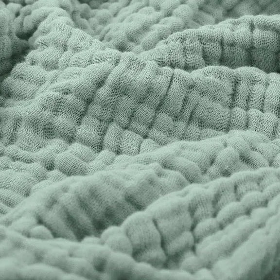 Soft Cotton Muslin Throw Blanket with Breathable Crinkle Texture for Sofa