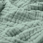 Soft Cotton Muslin Throw Blanket with Breathable Crinkle Texture for Sofa