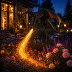 Solar Dragon Garden Light with Fiery LED Flame Effect for Yard and Pathway