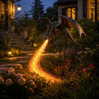 Solar Dragon Garden Light with Fiery LED Flame Effect for Yard and Pathway
