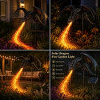 Solar Dragon Garden Light with Fiery LED Flame Effect for Yard and Pathway