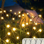 Solar Firefly Garden Stake Lights with Swaying Stems for Outdoor Pathways