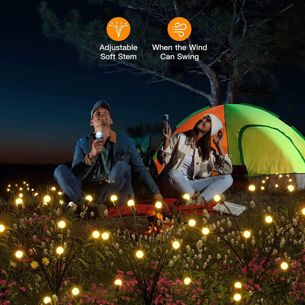 Solar Firefly Garden Stake Lights with Swaying Stems for Outdoor Pathways