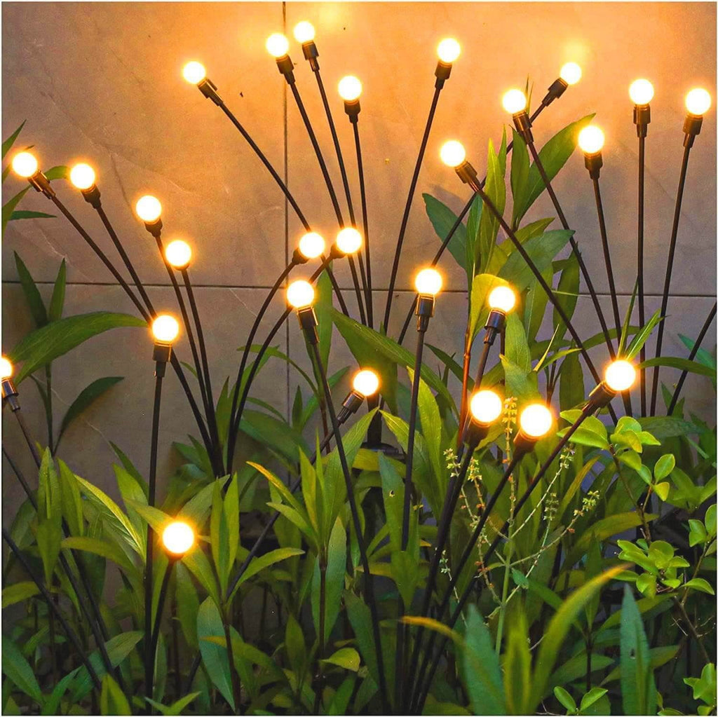 Solar Firefly Garden Stake Lights with Swaying Stems for Outdoor Pathways