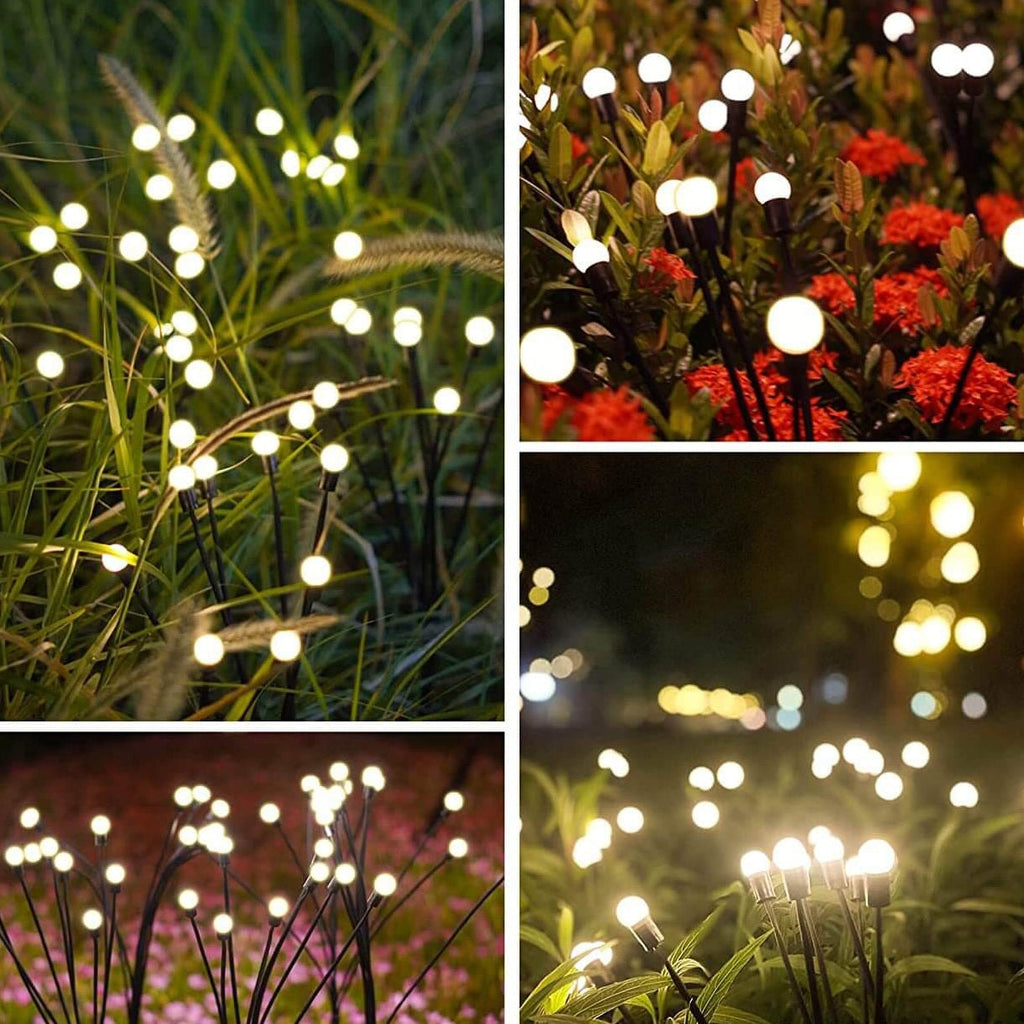 Solar Firefly Garden Stake Lights with Swaying Stems for Outdoor Pathways