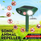 Solar Ultrasonic Deer Repeller with Motion Sensor and Flashing LED for Gardens