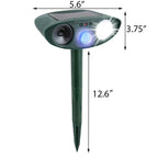 Solar Ultrasonic Deer Repeller with Motion Sensor and Flashing LED for Gardens