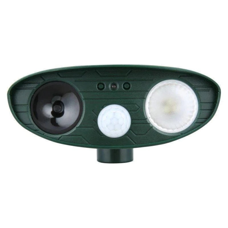 Solar Ultrasonic Deer Repeller with Motion Sensor and Flashing LED for Gardens