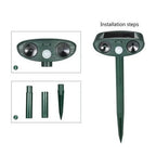 Solar Ultrasonic Deer Repeller with Motion Sensor and Flashing LED for Gardens