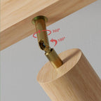 Solid Wood Ceiling Spotlight Bar with Adjustable Rotating Spot Heads