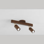 Solid Wood Ceiling Spotlight Bar with Adjustable Rotating Spot Heads