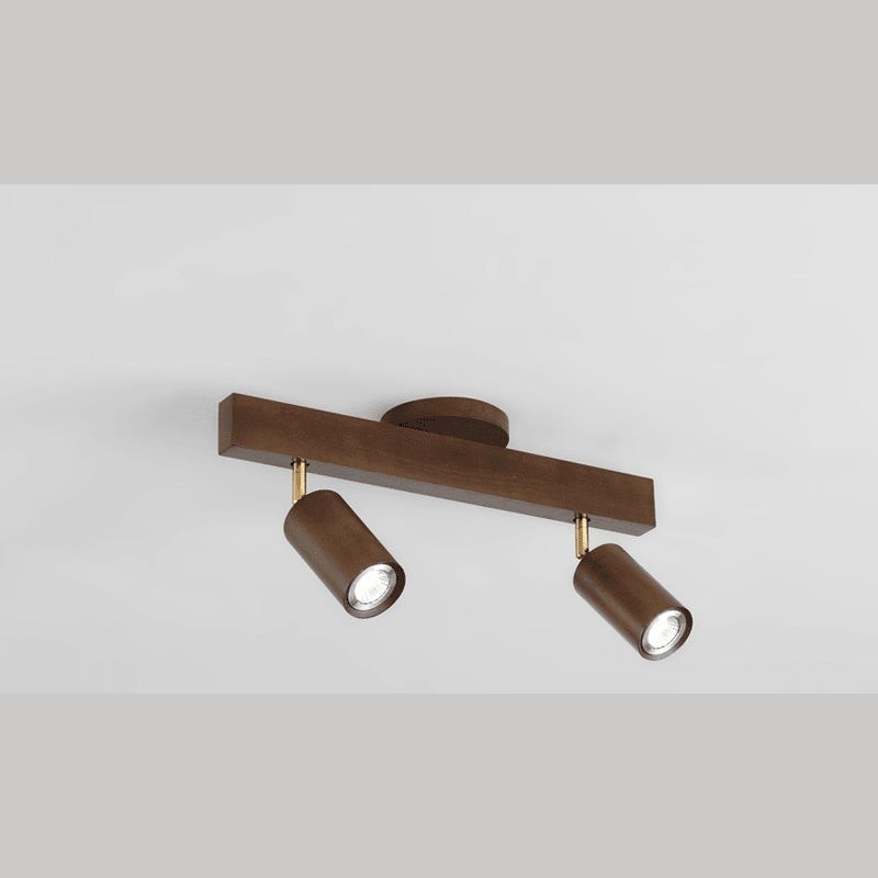 Solid Wood Ceiling Spotlight Bar with Adjustable Rotating Spot Heads