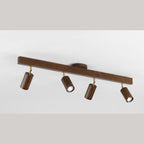 Solid Wood Ceiling Spotlight Bar with Adjustable Rotating Spot Heads
