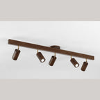 Solid Wood Ceiling Spotlight Bar with Adjustable Rotating Spot Heads