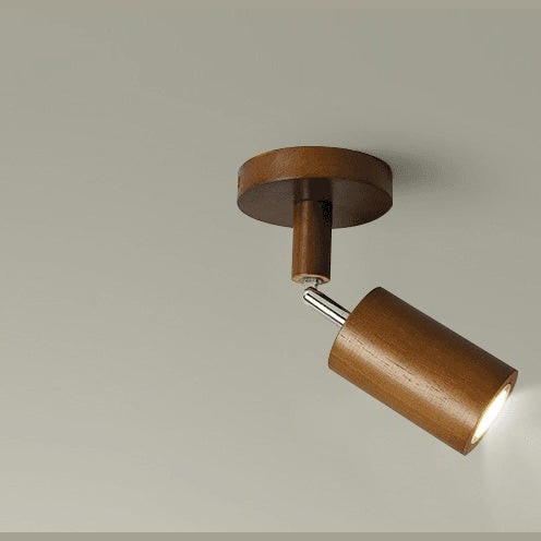 Solid Wood Ceiling Spotlight Bar with Adjustable Rotating Spot Heads