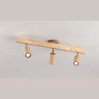 Solid Wood Ceiling Spotlight Bar with Adjustable Rotating Spot Heads