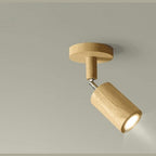 Solid Wood Ceiling Spotlight Bar with Adjustable Rotating Spot Heads