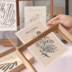 Solid Wood Floating Picture Frame with Double Sided Clear Acrylic Panels