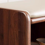 Solid Wood Shoe Storage Bench with Padded Leather Seat for Entryway