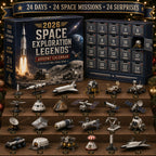 Space Exploration Advent Calendar with Collectible Rocket and Lunar Models