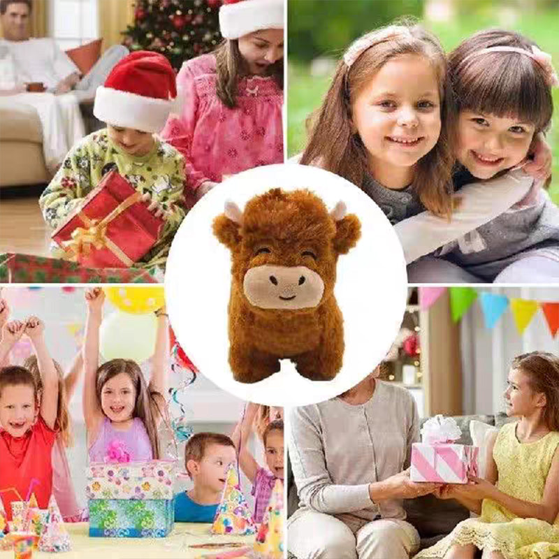 Highland Cow Plush Toy Soft Stuffed Animal Realistic Scottish Cow Cuddly Toy for Kids Gift and Sofa Decor