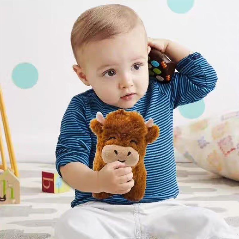 Highland Cow Plush Toy Soft Stuffed Animal Realistic Scottish Cow Cuddly Toy for Kids Gift and Sofa Decor