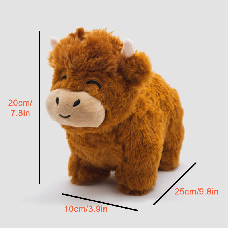 Highland Cow Plush Toy Soft Stuffed Animal Realistic Scottish Cow Cuddly Toy for Kids Gift and Sofa Decor