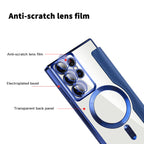 Magnetic Flip Case for Samsung Galaxy Faux Leather Wallet Phone Case with RFID Card Holder Camera Lens Protection and Wireless Charging Support