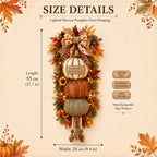 Stacked Pumpkin Door Hanger with Interchangeable Fall Plaques and Rustic Bow