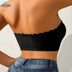 Strapless Front Closure Bra with Non Slip Lining and Removable Pads