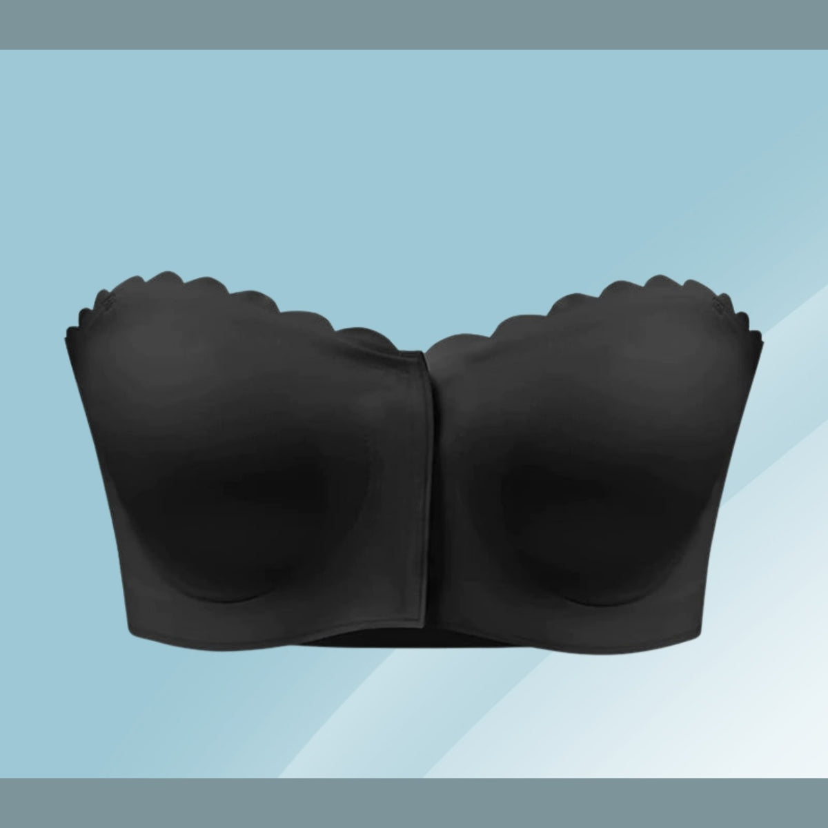 Strapless Front Closure Bra with Non Slip Lining and Removable Pads