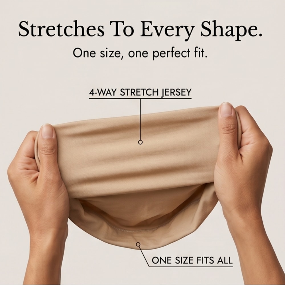 Stretch Jersey Underscarf Turban Cap with Anti-Slip Band for Hijab