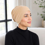 Stretch Jersey Underscarf Turban Cap with Anti-Slip Band for Hijab