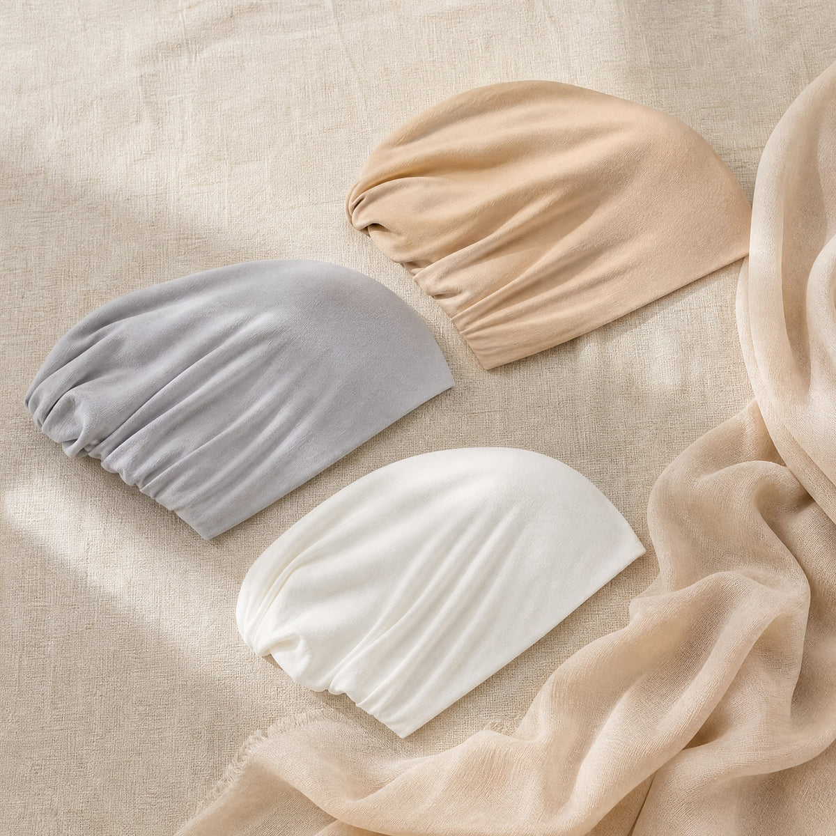 Stretch Jersey Underscarf Turban Cap with Anti-Slip Band for Hijab