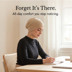 Stretch Jersey Underscarf Turban Cap with Anti-Slip Band for Hijab