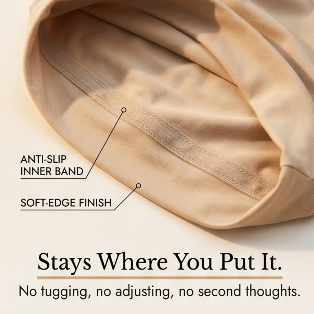Stretch Jersey Underscarf Turban Cap with Anti-Slip Band for Hijab