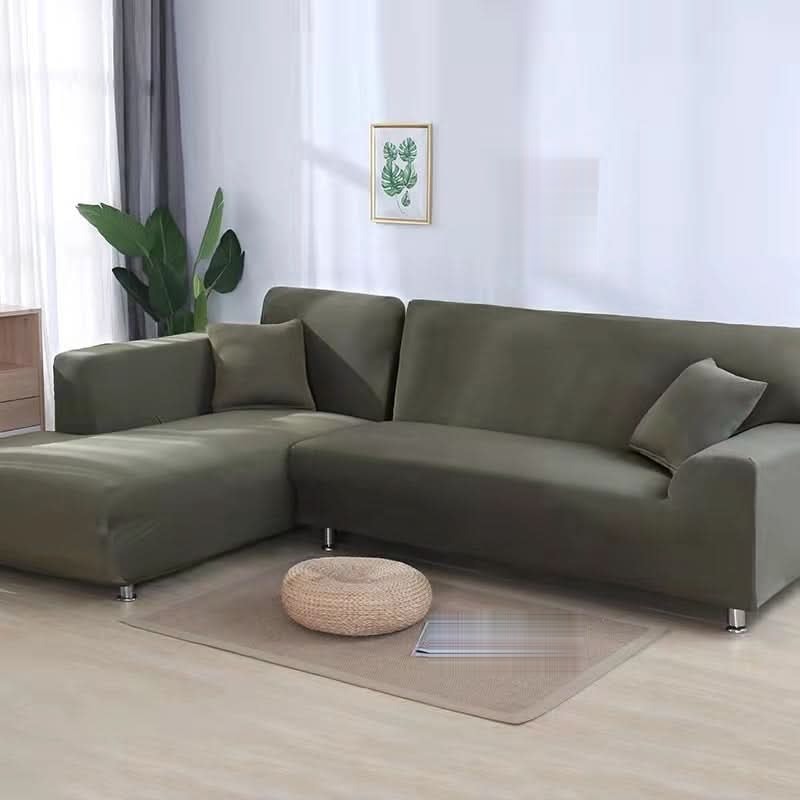 Stretch Velvet Sofa Cover with Non Slip Fit for Sectional and L Shaped Couches