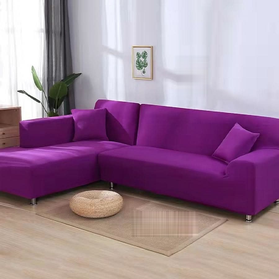 Stretch Velvet Sofa Cover with Non Slip Fit for Sectional and L Shaped Couches