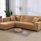 Stretch Velvet Sofa Cover with Non Slip Fit for Sectional and L Shaped Couches