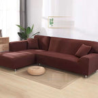 Stretch Velvet Sofa Cover with Non Slip Fit for Sectional and L Shaped Couches