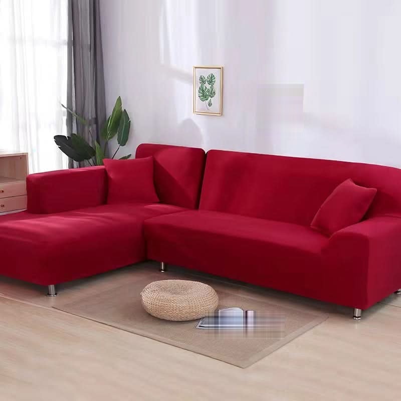 Stretch Velvet Sofa Cover with Non Slip Fit for Sectional and L Shaped Couches